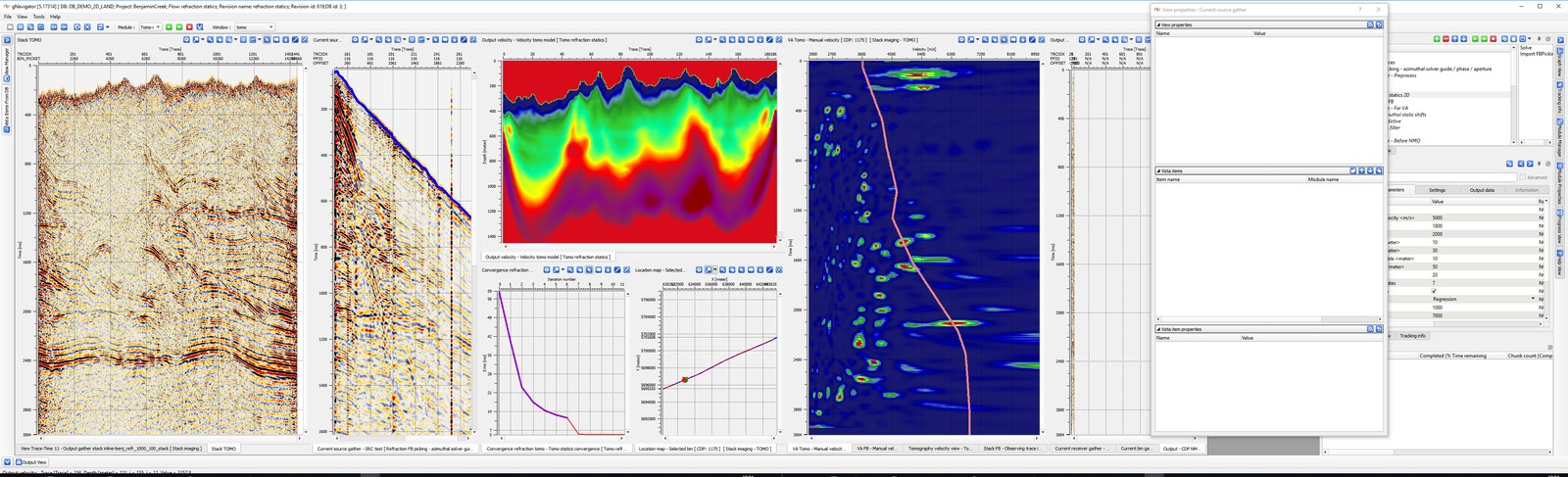 First-break picking and refraction statics in g-Platform